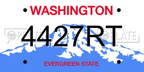 4427RT Washington License Plate