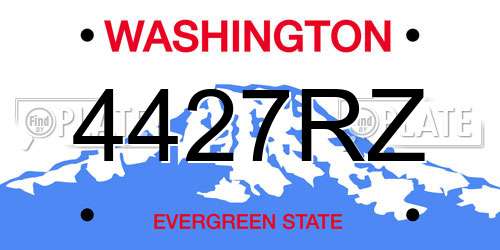 4427RZ Washington License Plate