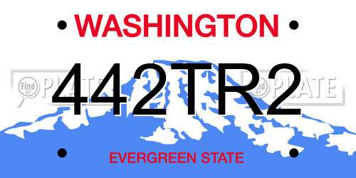 442TR2 Washington License Plate