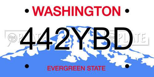 442YBD Washington License Plate