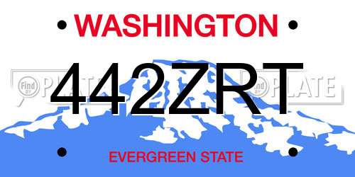 442ZRT Washington License Plate