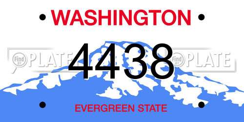 4438 Washington License Plate
