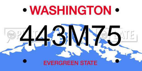 443M75 Washington License Plate