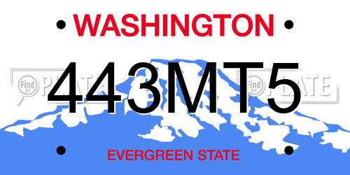 443MT5 Washington License Plate