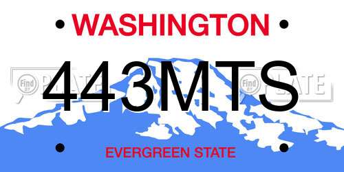 443MTS Washington License Plate
