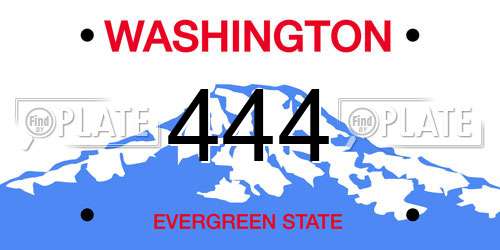 444 Washington License Plate