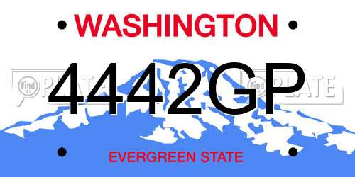 4442GP Washington License Plate