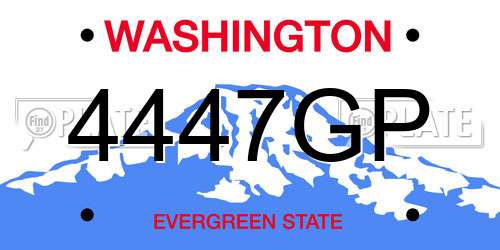 4447GP Washington License Plate