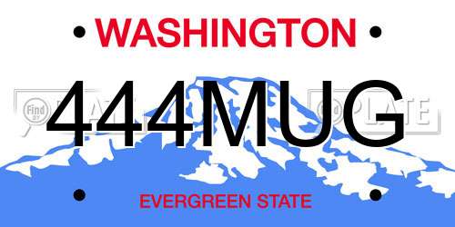 444MUG Washington License Plate