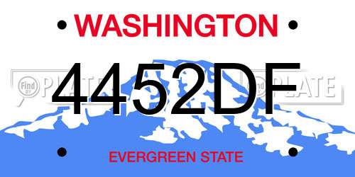 4452DF Washington License Plate