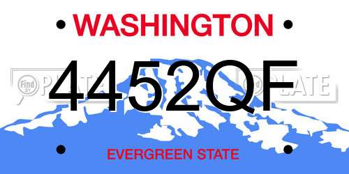 4452QF Washington License Plate