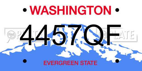 4457QF Washington License Plate