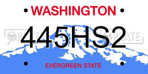 445HS2 Washington License Plate