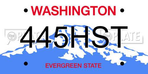 445HST Washington License Plate