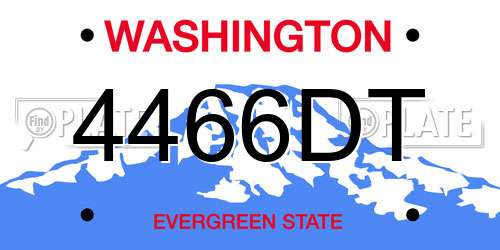 4466DT Washington License Plate