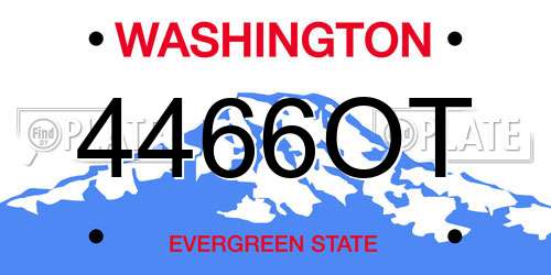 4466OT Washington License Plate