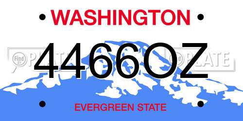4466OZ Washington License Plate