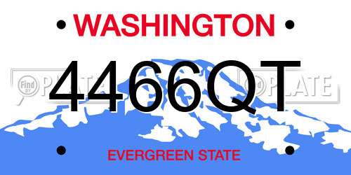 4466QT Washington License Plate