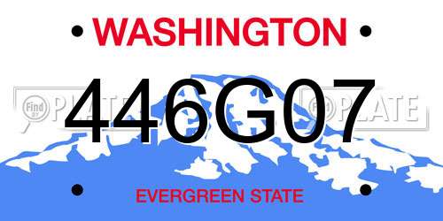 446G07 Washington License Plate