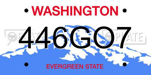 446GO7 Washington License Plate