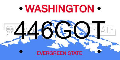 446GOT Washington License Plate