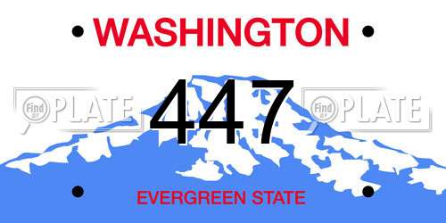 447 Washington License Plate