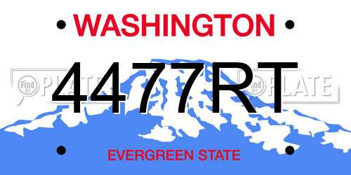 4477RT Washington License Plate