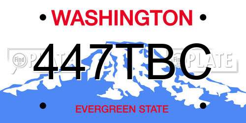447TBC Washington License Plate