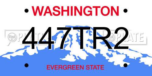 447TR2 Washington License Plate
