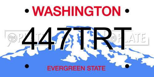 447TRT Washington License Plate