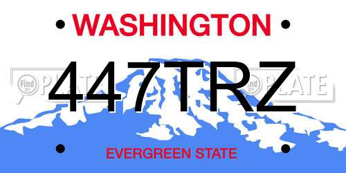 447TRZ Washington License Plate