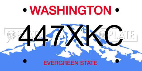 447XKC Washington License Plate