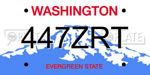 447ZRT Washington License Plate
