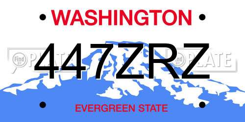 447ZRZ Washington License Plate
