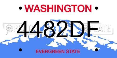 4482DF Washington License Plate