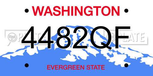 4482QF Washington License Plate
