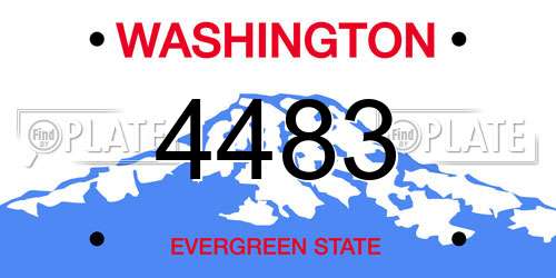 4483 Washington License Plate