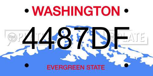 4487DF Washington License Plate