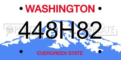 448H82 Washington License Plate