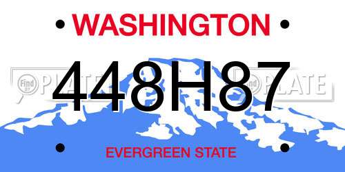 448H87 Washington License Plate