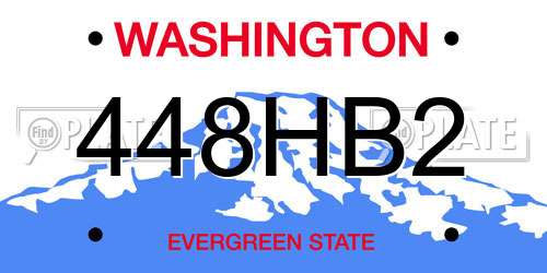 448HB2 Washington License Plate