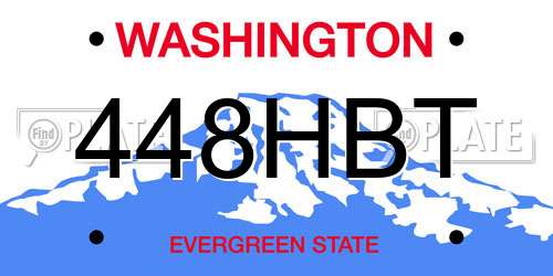 448HBT Washington License Plate