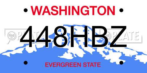 448HBZ Washington License Plate