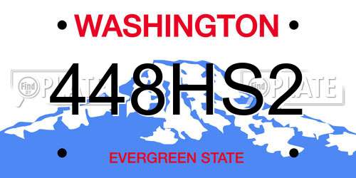 448HS2 Washington License Plate