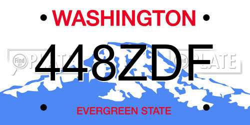 448ZDF Washington License Plate