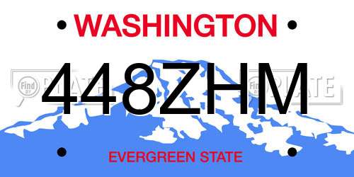 448ZHM Washington License Plate