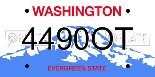 4490OT Washington License Plate