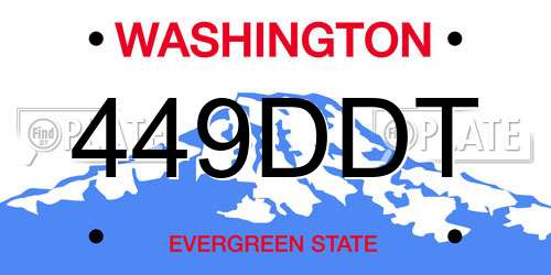 449DDT Washington License Plate