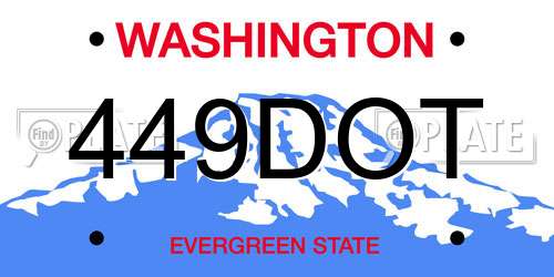 449DOT Washington License Plate