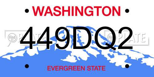449DQ2 Washington License Plate